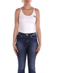 The North Face - Logo Embroidered Cropped Tank Top - Lyst