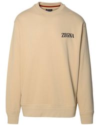 Zegna - Beige Cotton Sweatshirt - Lyst