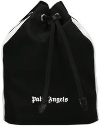 Palm Angels Venice Logo-printed Drawstring Crossbody Bag - Black