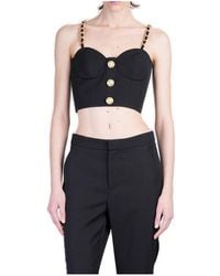 Balmain - Rear Zipped Embellished Bustier Top - Lyst