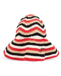 Ganni - Crochet Bucket Hat, - Lyst
