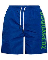 DSquared² Logo-printed Drawstring Swimming Shorts - Blue