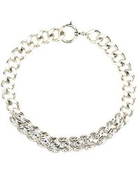 Isabel Marant - Crystal Chain Necklace Jewelry Silver - Lyst