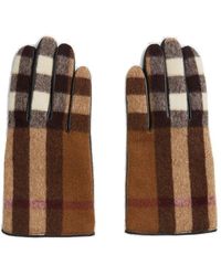 Burberry Checked Panelled Gloves - Multicolour