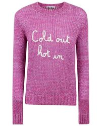Mc2 Saint Barth - Slogan Embroidered Crewneck Knitted Jumper - Lyst