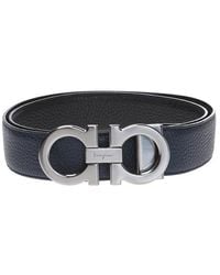 Ferragamo - Double Gancio Buckle Reversible & Adjustable Leather Belt - Lyst