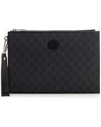 Gucci - GG Zipped Clutch Bag - Lyst