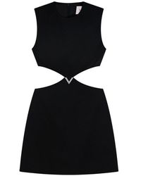 Valentino - Crepe Couture Cut-out Sleeveless Dress - Lyst