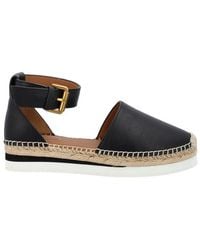 See By Chloé - Glyn Leather Espadrille Flat Sandals - Lyst