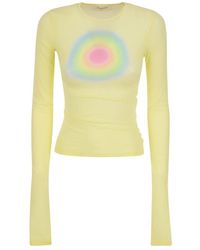 Sportmax - Graphic Printed Slim Fit Jersey Top - Lyst