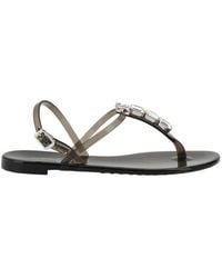 Casadei - Jelly Embellished Flat Sandals - Lyst