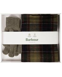Barbour - Tartan Scarf & Glove Knitted Set - Lyst