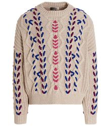 Isabel Marant Crewneck Long-sleeved Knitted Jumper - Multicolour