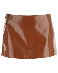 Acne Studios - Glossy Mini Skirt With Zip - Lyst