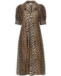 Ganni - Dress With Animal Motif - Lyst