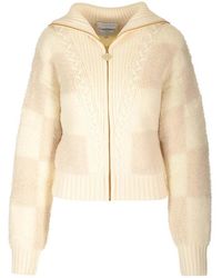 Casablancabrand - Spread Collar Cable-knitted Cardigan - Lyst