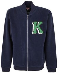 KENZO - Logo Print Varsity Zip-up Jacket - Lyst