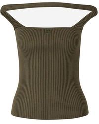Courreges - Hyperbole Ribbed Knit Top - Lyst