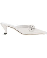 BY FAR Evelyn Pointed Toe Slip-on Mules - White