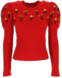 Cormio - Oma Floral Embroidery Crewneck Sweater - Lyst