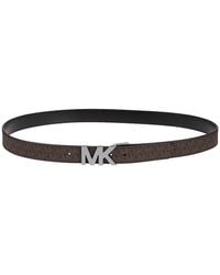 Michael Kors - Logo Plaque Reversible Buckle Belt - Lyst