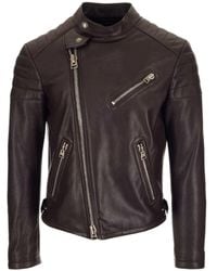 Tom Ford By410tfl624m09 Leather Outerwear Jacket - Brown