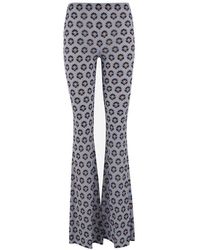 Etro - Printed Flared Jersey Trousers - Lyst