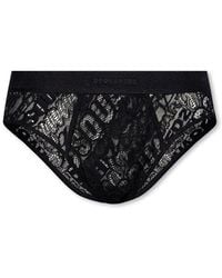 DSquared² - Logo Waistband Lace-detailed Briefs - Lyst