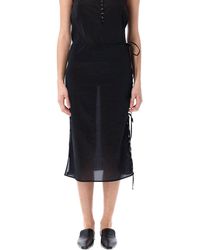 Low Classic - Sheer Button Loop Midi Skirt - Lyst