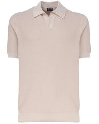 Zegna - Short Sleeved Knitted Polo Shirt - Lyst