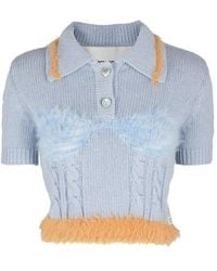 ANDERSSON BELL - Fuzzy Knit Polo Top - Lyst