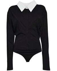 Courreges - Drop Jersey Shirt Bodysuit - Lyst