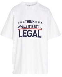 Vetements Slogan Printed Crewneck T-shirt - White