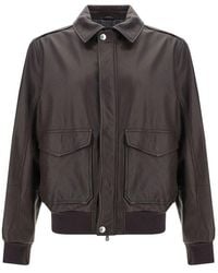 Brunello Cucinelli - Aviator Zip-Up Leather Jacket - Lyst
