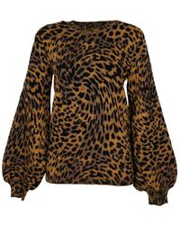 Stella McCartney - Leopard-print Crewneck Long-sleeve Top - Lyst