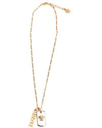 Versace Medusa Logo Tag Chain-link Necklace - White