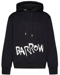 Barrow - Logo Printed Drawstring Hoodie - Lyst