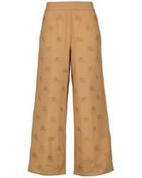Burberry - Ekd-embroidered Wide-leg Track Pants - Lyst