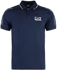 EA7 - Logo Printed Short Sleeved Polo Shirt - Lyst