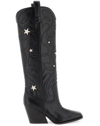 Stella McCartney - Texan Boots With Star Embroidery - Lyst