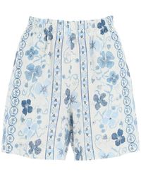 See By Chloé - See By Chloe Printed Linen Blend Shorts - Lyst
