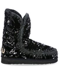 Mou - Eskimo Sequin-Embellished Slip-On Boots - Lyst