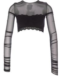 Aniye By - Sheer Lace Long Sleeve Top - Lyst