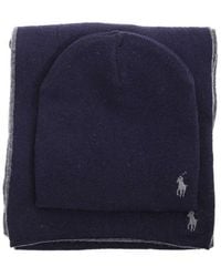 Polo Ralph Lauren - Logo Embroidered Scarf And Hat Set - Lyst