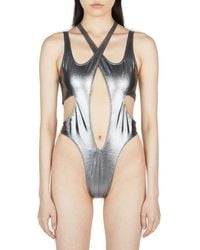 Mugler - Crossover-strap One-piece Swimsuit - Lyst