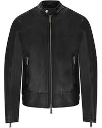 DSquared² - Zip-up Leather Biker Jacket - Lyst