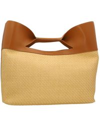 Alexander McQueen - The Large Bow Raffia & Leather Tote Bag - Lyst