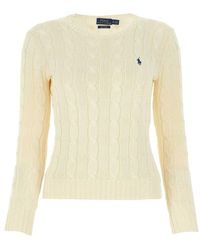 Polo Ralph Lauren Cable Knit Crewneck Sweater - White