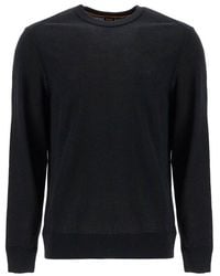 BOSS - Logo Embroidered Crewneck Jumper - Lyst