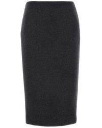 Gucci - Charcoal Wool Blend Skirt - Lyst